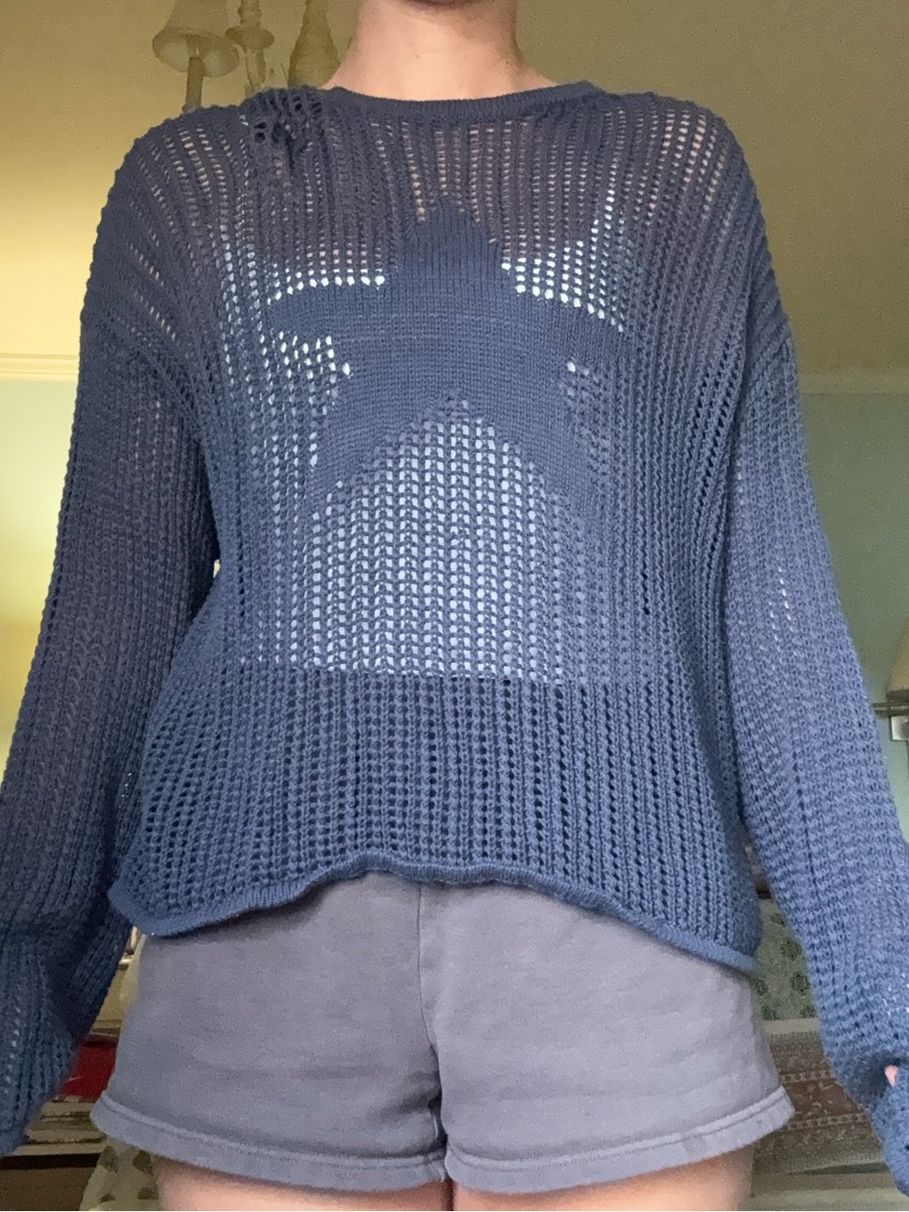 Edikted Open-Knit Star Motif Sweater